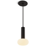 Combi Pendant with Glass Ball - Matte Black / Frost White