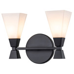 Bowtie Bathroom Vanity Light - Matte Black / Opal