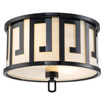 Lemuria Ceiling Light - Black / White Linen