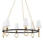 Haverford Chandelier - Aged Brass / Black / White