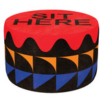 Oggian Medium Pouf - Sit Here Red