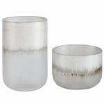 Frost Vase Set of 2 - Metallic Silver