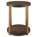 Palisade Side Table - Antique Gold / Natural Wood