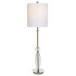 Sceptre Buffet Table Lamp - Polished Nickel / White Linen