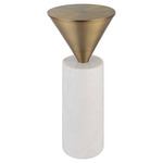 Top Hat Drink Table - White Marble / Brushed Brass