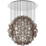 Oto Sphere Multi Light Pendant - Mirrored Steel / Smoke