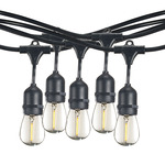 String Light Kit S14 E26 Base 14 Foot/10-Socket 2-PACK - Black / Clear