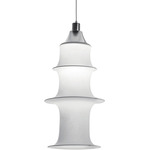 Falkland Pendant - Aluminum / White