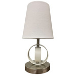 Bryson B209 Accent Lamp - Satin Nickel / White / White Linen