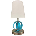 Bryson B209 Accent Lamp - Satin Nickel / Azure / White Linen