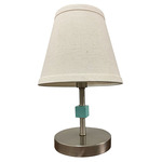 Bryson B203 Accent Lamp - Satin Nickel / Mint / White Linen