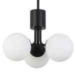 Amanda Chandelier - Matte Black / Opal White