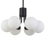 Amanda Chandelier - Matte Black / Opal White