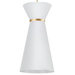 Caterine Hourglass Pendant - Aged Brass / White / White