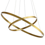 Circulo Double Pendant - Aged Brass / White