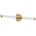 Corvette Bathroom Vanity Light - Aged Brass / White