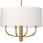 Eleanor Round Chandelier - Aged Brass / White