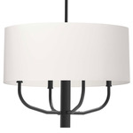 Eleanor Round Chandelier - Matte Black / White