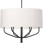 Eleanor Round Chandelier - Matte Black / White