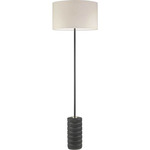 Felicity Floor Lamp - Matte Black / Beige