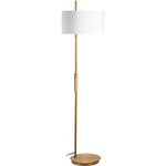 Fitzgerald Floor Lamp - Aged Brass / White