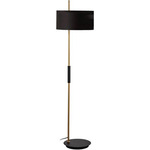 Fitzgerald Floor Lamp - Matte Black / Aged Brass / Black