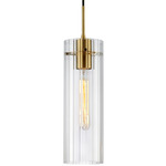 Patia Pendant - Aged Brass / Clear