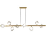 Pearlene Linear Pendant - Aged Brass / Clear