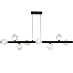 Pearlene Linear Pendant - Matte Black / Clear