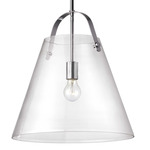 Polly Pendant - Polished Chrome / Clear