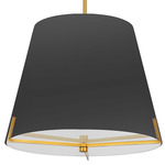 Preston Dual Mount Tapered Pendant - Aged Brass / Black