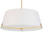 Preston Dual Mount Tapered Pendant - Aged Brass / White