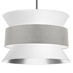 Questa Pendant - Polished Chrome / White / Grey