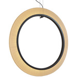 Roda Vertical Pendant - Brown / Cream Translucent Ribbon