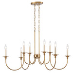 Cecil Linear Chandelier - Natural Brass