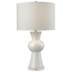 Ceramic Table Lamp - White / White