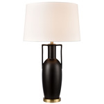 Corin Table Lamp - Matte Black / White Linen