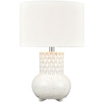 Delia Table Lamp - White / White Linen