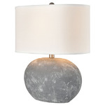 Elin Table Lamp - Concrete / White Linen