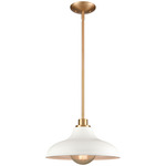 Grenville Pendant - Brushed Gold / White