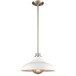 Grenville Pendant - Brushed Nickel / White