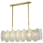 Hush Linear Chandelier - Aged Brass / Frosted