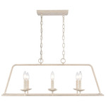 Joanie Linear Chandelier - Antique White / Clear