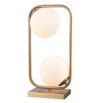 Moondance Rectangle Table Lamp - Aged Brass / Frosted