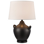 Oxford Table Lamp - Black / White Linen