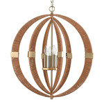 Pyrus Pendant - Antique Brass / Rattan