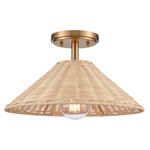 Rydell Ceiling Light - Brushed Gold / Natural