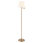 Scope Floor Lamp - Aged Brass / White