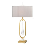 Spring Loaded Table Lamp - Gold Leaf / Off White