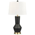 Stanwell Table Lamp - Matte Black / White Linen